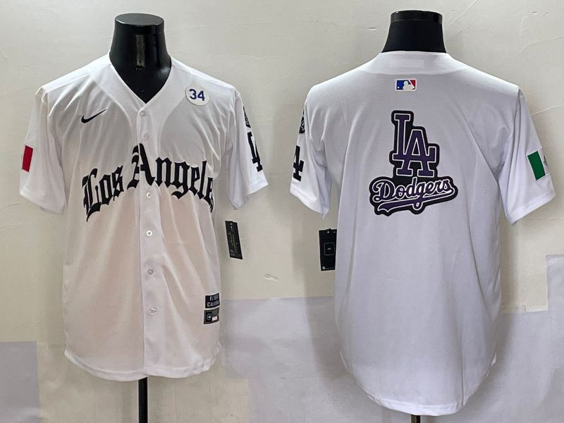 Men Los Angeles Dodgers Blank White Five generations Joint Name 2025 Nike MLB Jersey style 26->los angeles dodgers->MLB Jersey